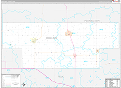 Red Lake County Wall Map Premium Style 2026